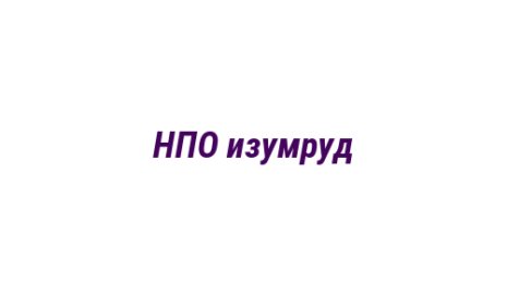 Логотип компании НПО изумруд