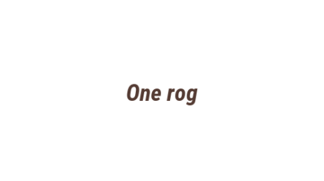 Логотип компании One rog