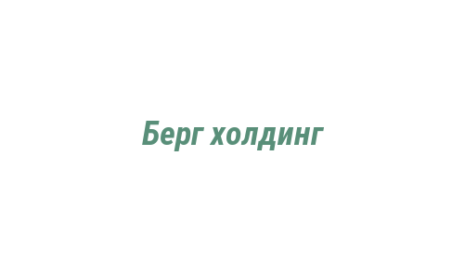 Логотип компании Берг холдинг